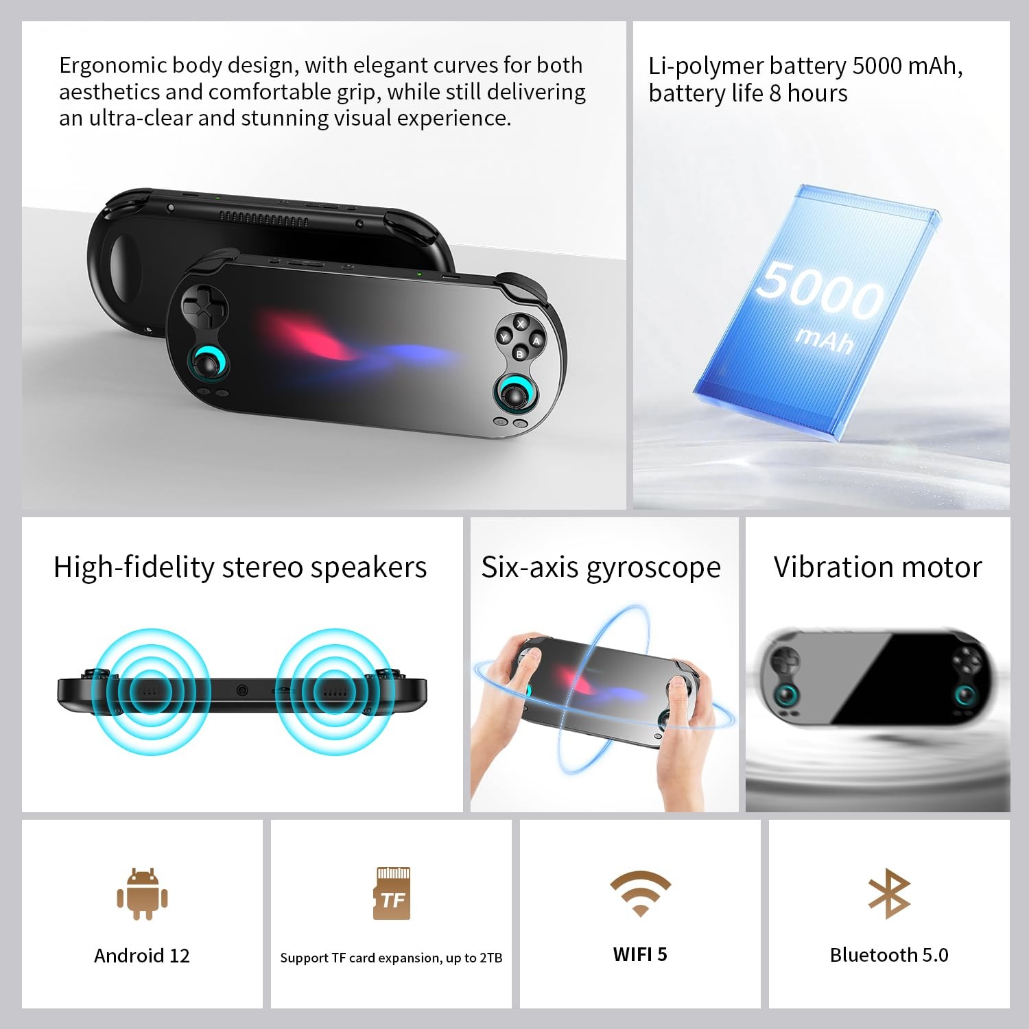 RG VITA Handheld Game Console, Android 12 Retro Gaming Console with 5.46 Inch…