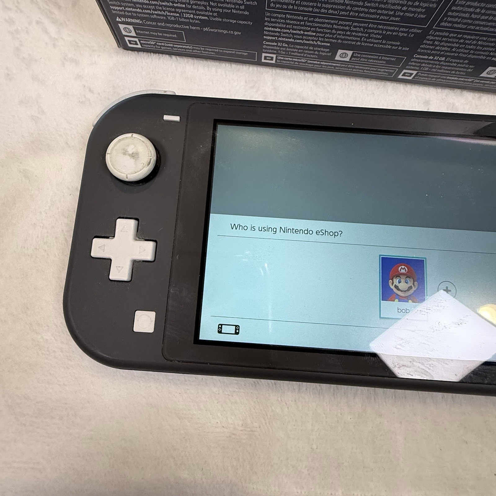 Nintendo Switch Lite Gray HDH-001 Console Tested Works w/ Box No Charger Read