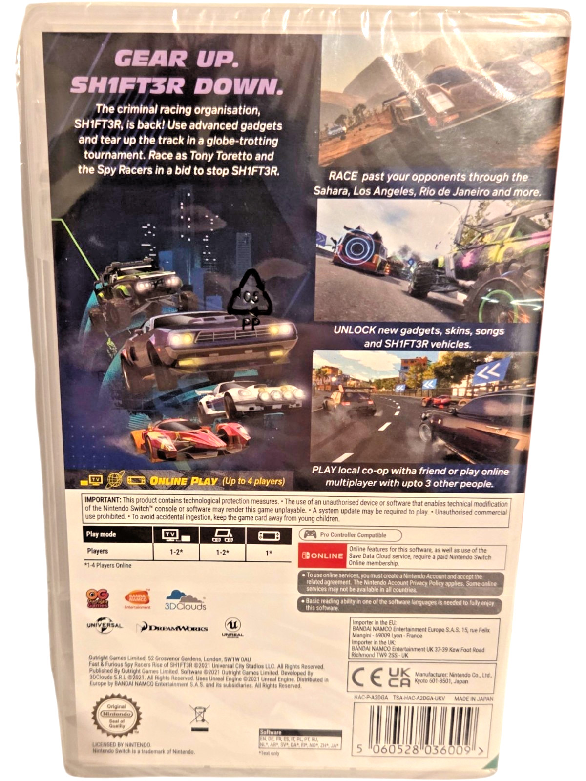 Fast & Furious Spy Racers Rise of Sh1ft3r Shifter Nintendo Switch NEW SEALED