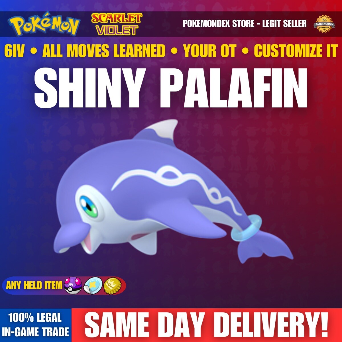 ✨ SHINY PALAFIN ⭐️ 6IV ⭐️ SHINY/NON – Pokemon Scarlet And Violet