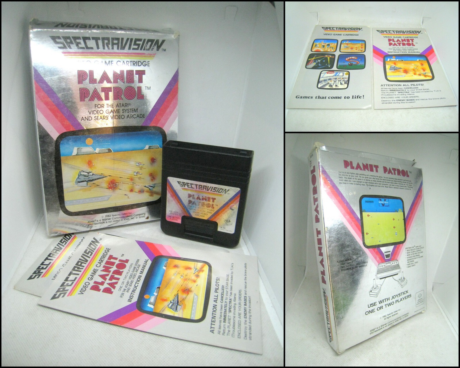 ATARI 2600 Video Game – Planet Patrol (Spectravision 1982) with Box & Manual