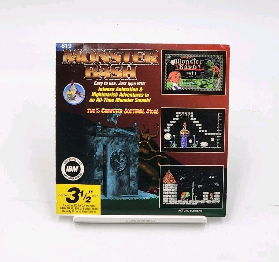 Vintage 1993 Monster Bash 3.5″ Disk PC Game Wiz Tech New & Sealed Free Shipping