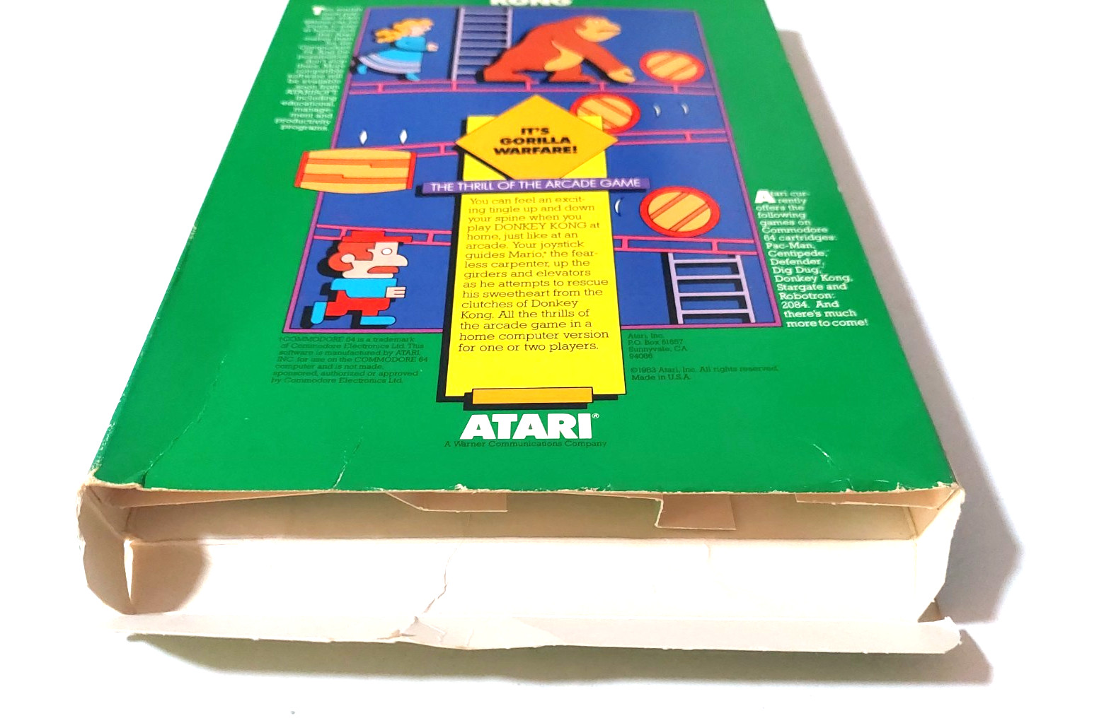 Donkey Kong Commodore 64 Cartridge 1983 COMPLETE Green Box Untested Rare