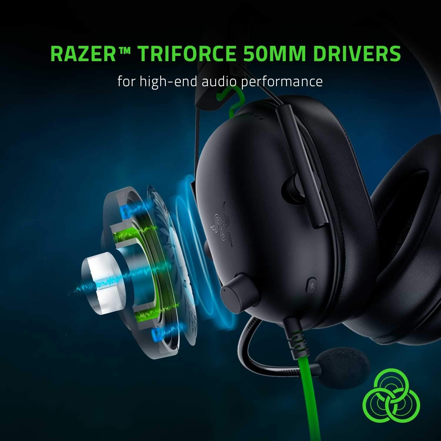 Razer BlackShark V2 X Gaming Headset: 7.1 Surround Sound – 50mm Drivers – Mem…