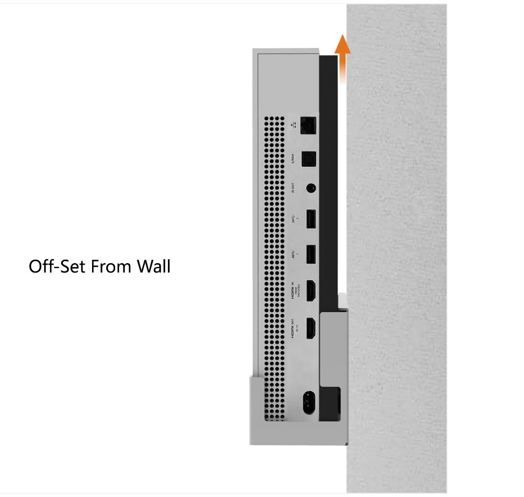 Wall Mount for Microsoft Xbox One S Console Hanger Mount WX-S White Monziteck