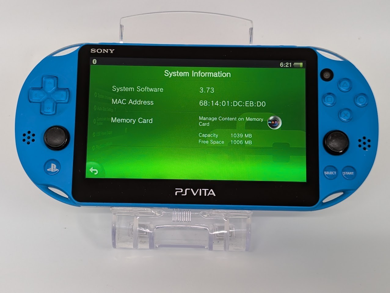 B686 Sony PS Vita PCH-2000 console Aqua Blue Handheld system fx