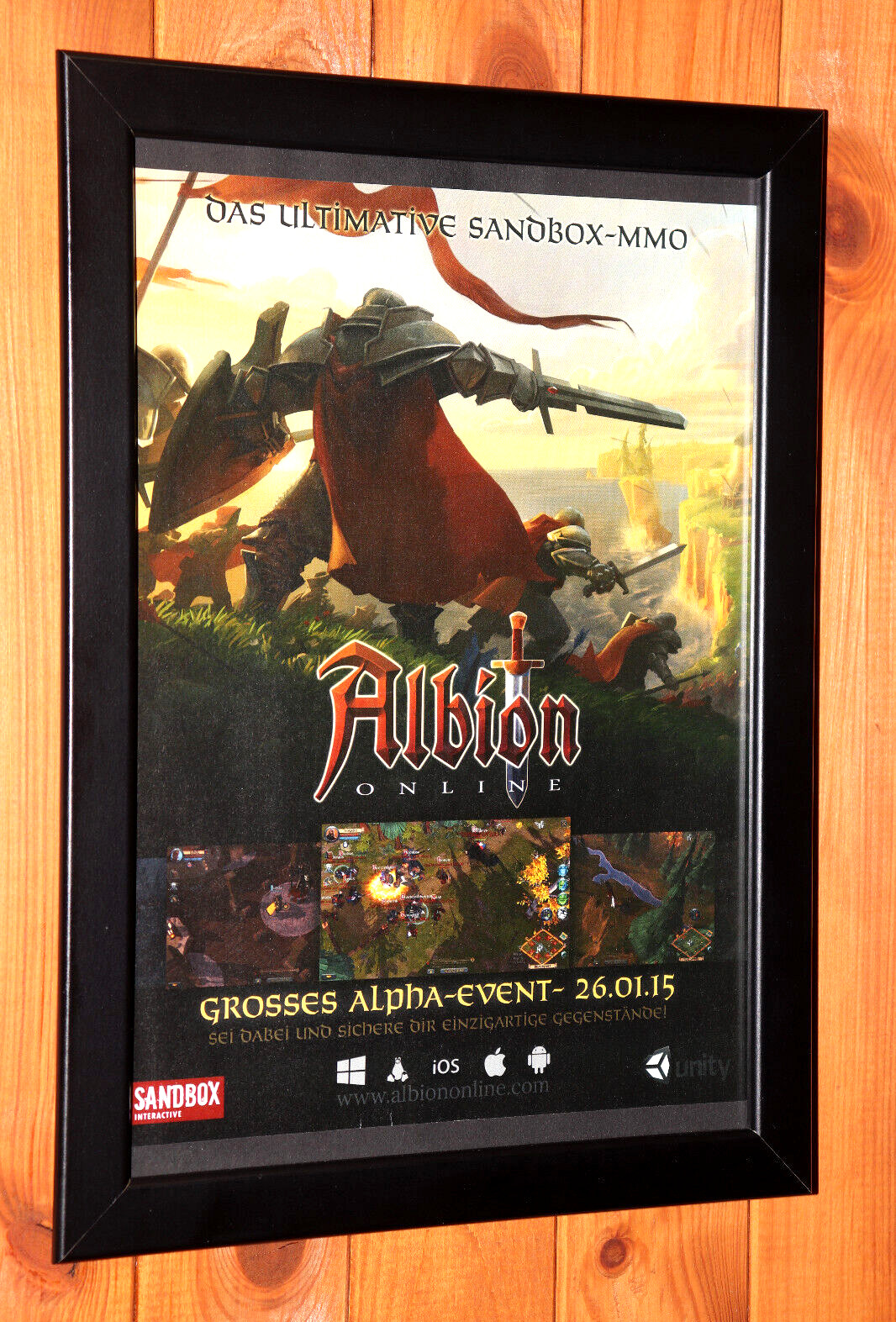 Albion Online PC Windows Rare Small Promo Poster / Ad Page Framed