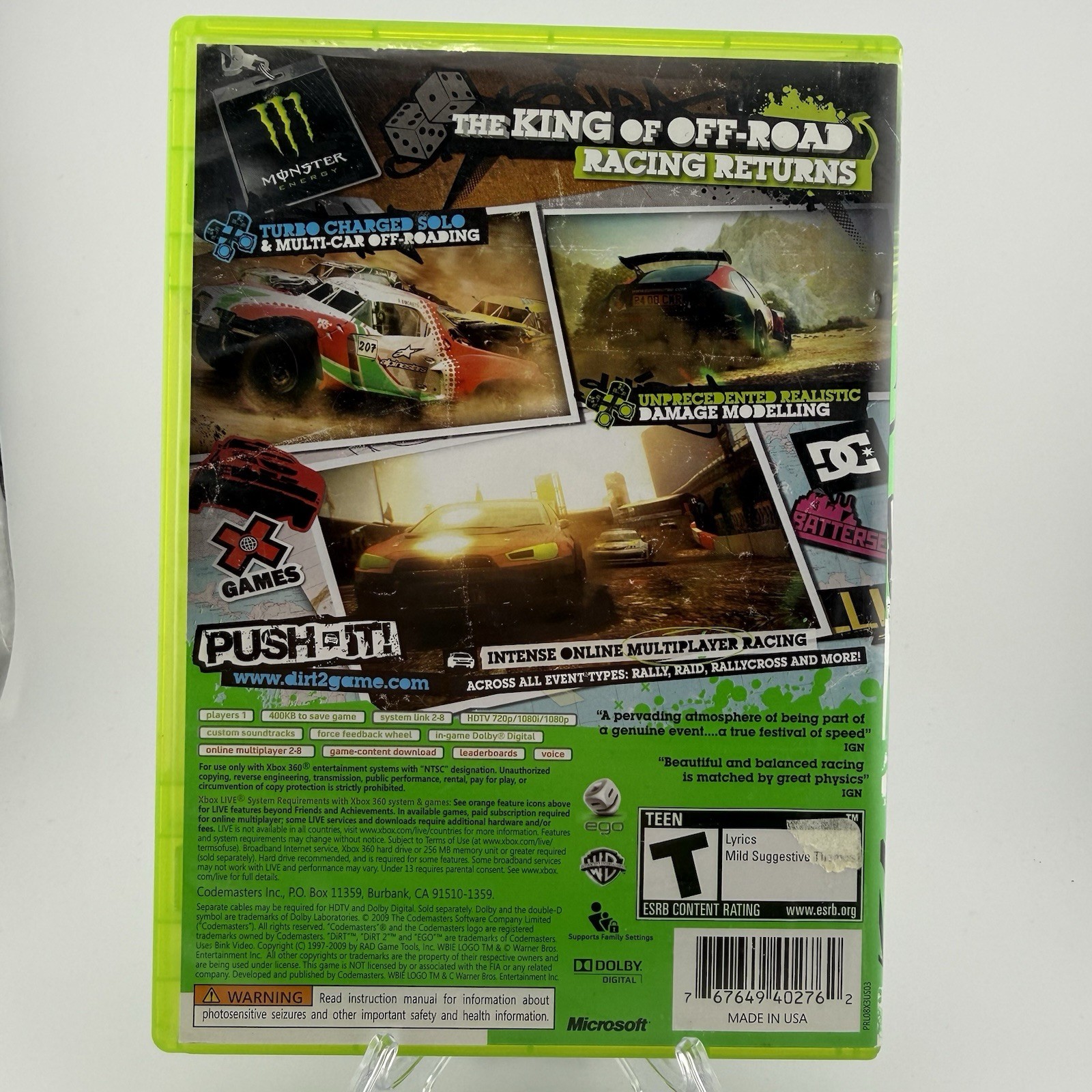 Codemasters DiRT 2 Xbox 360 Racing Off-Road Online Multiplayer