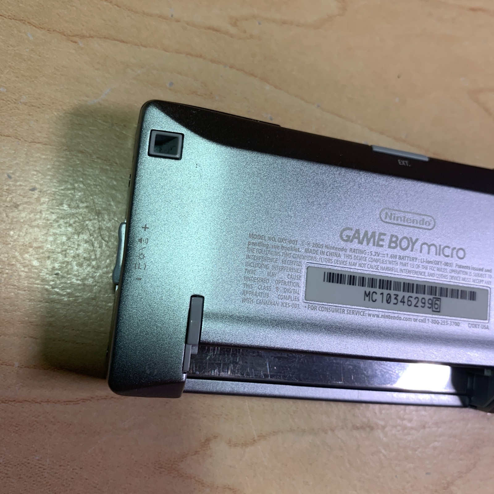 Nintendo Game Boy Micro Silver Console New Battery Faceplate Charger Tested