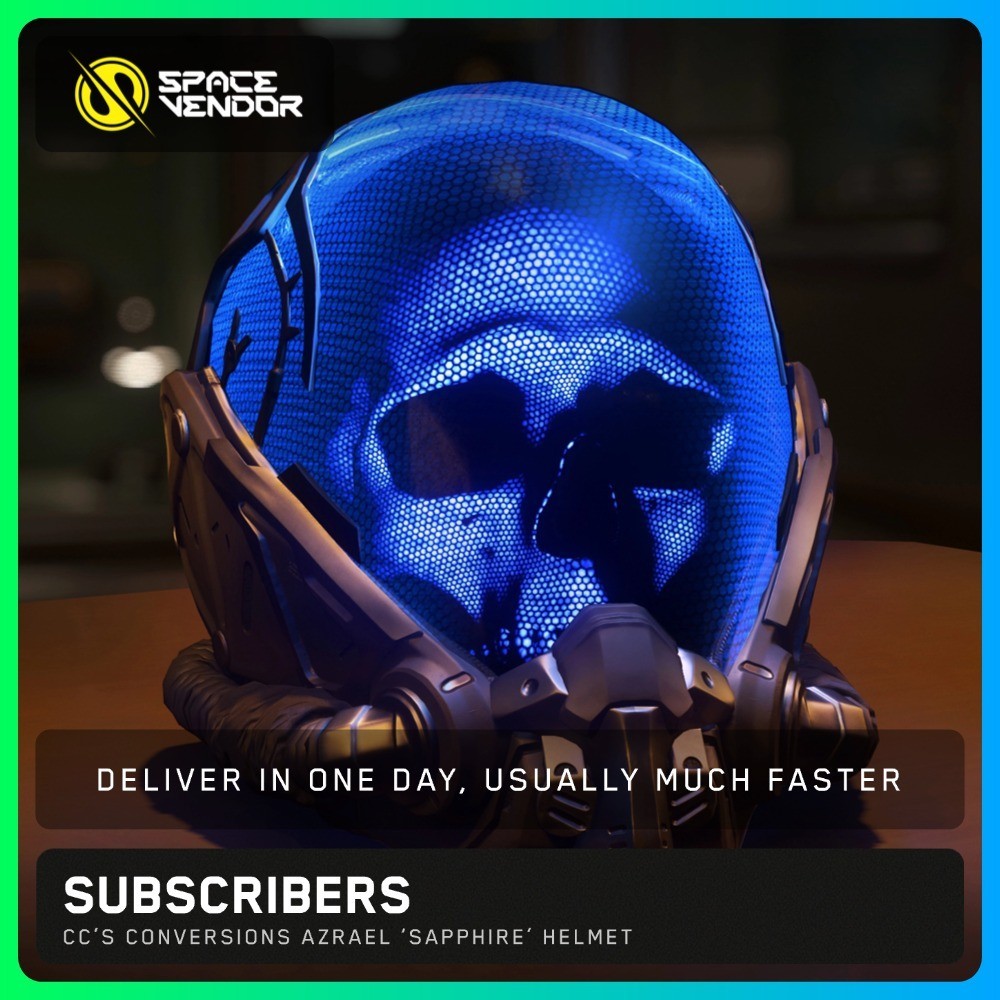 Star Citizen – CC’s Conversions Azrael ‘Sapphire’ Helmet – Space Vendor