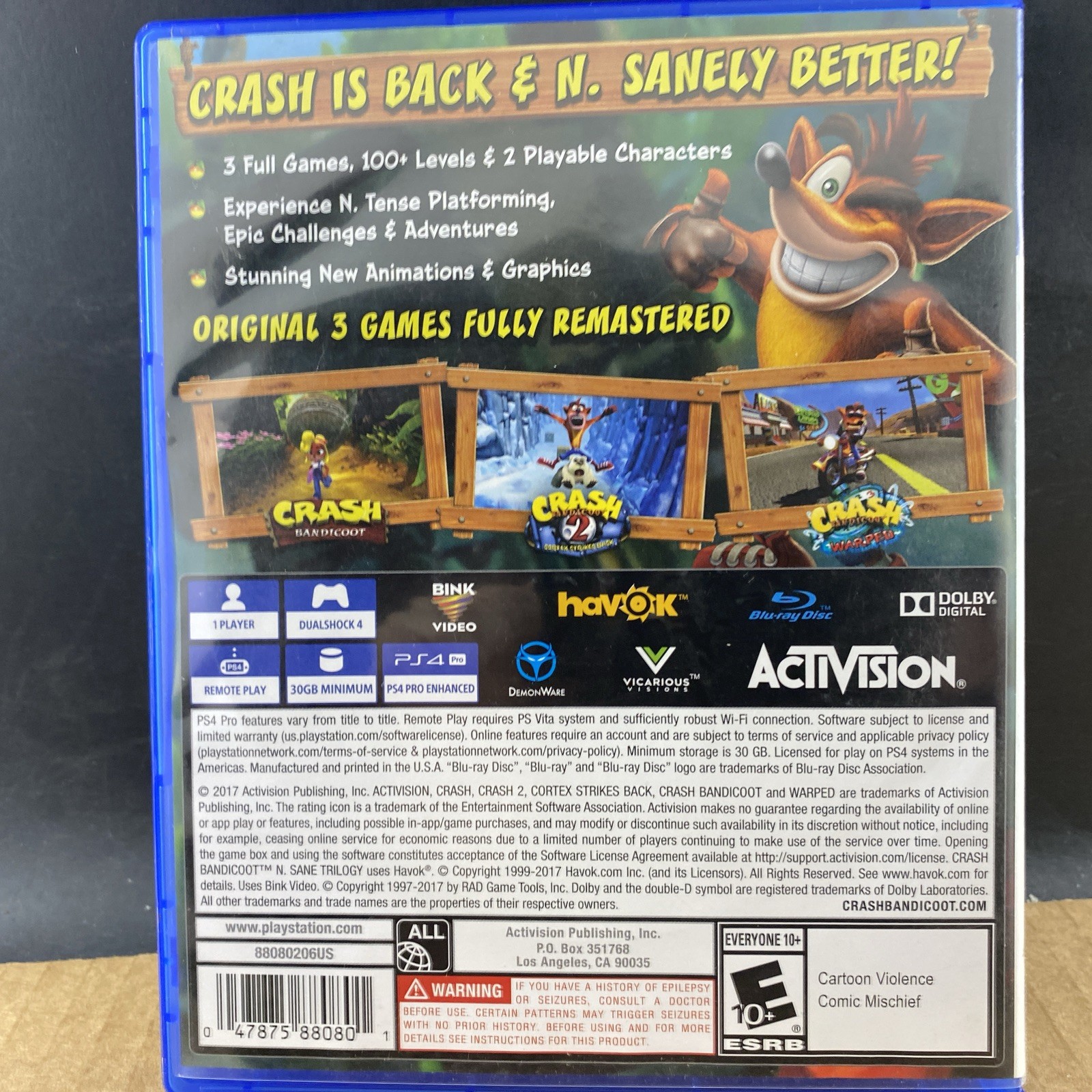 Crash Bandicoon N Sane Trilogy 3 Games PS4, MULTIPLE ITEMS SHIP $1 EACH!