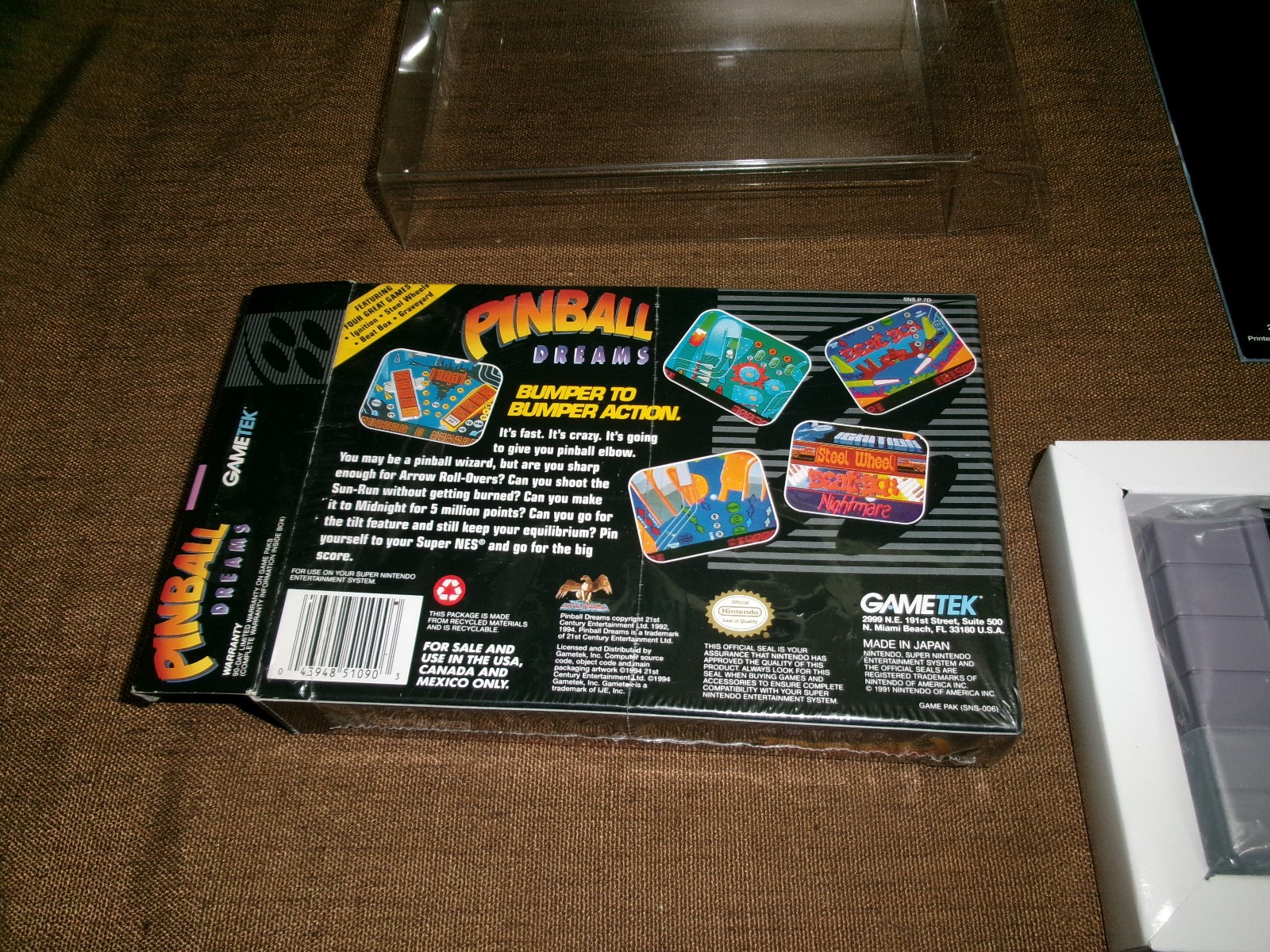 #673 Pinball Dreams (SNES, 1994) CIB (still in shrinkwrap) W/MANUAL Tested