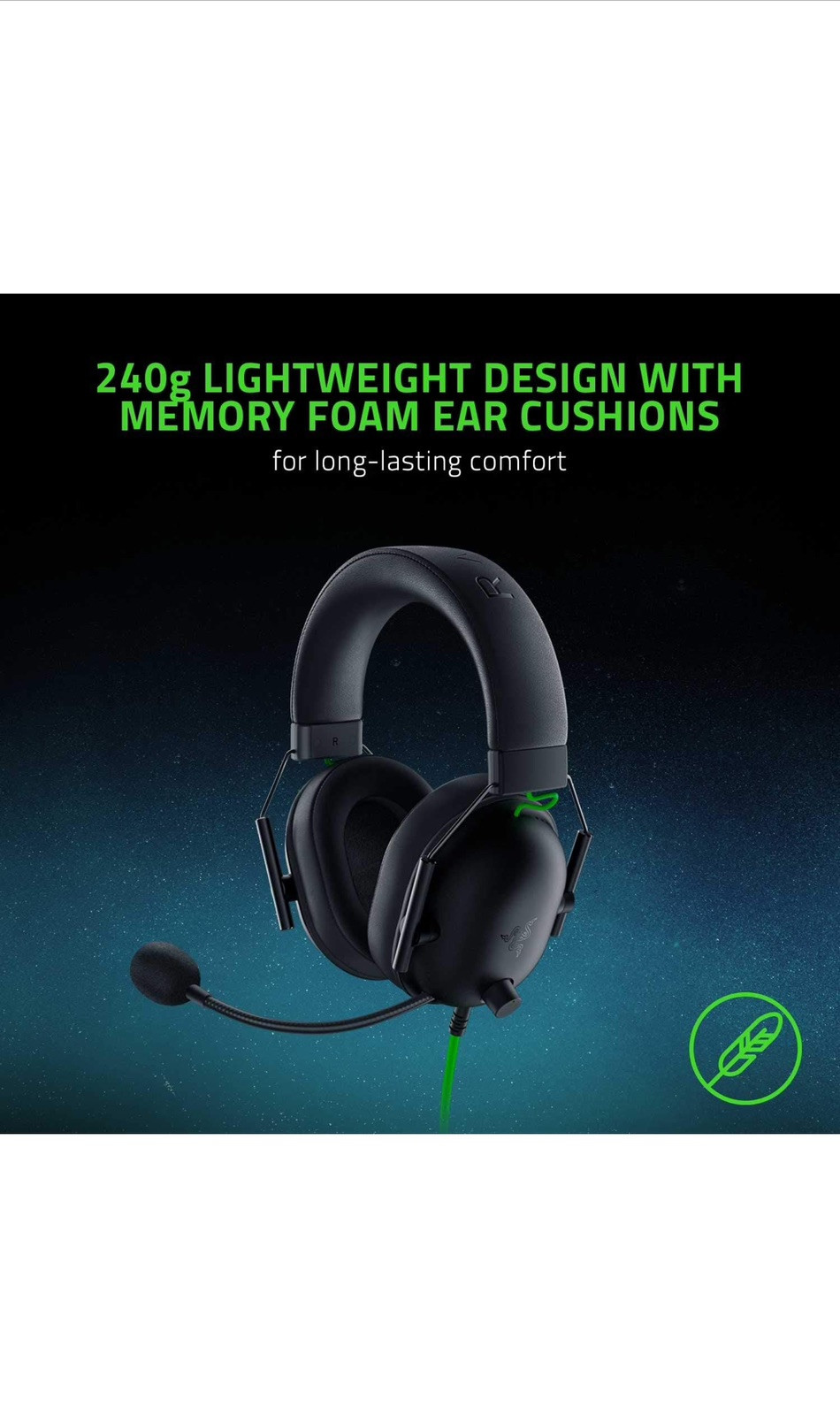 Razer BlackShark V2 X Wired Gaming Headset For PC, PS4, PS5, Switch, Black
