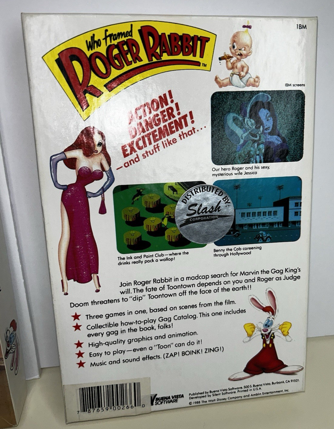 IBM PC 3.5 Floppy Disc Who Framed Roger Rabbit Game in Box Buena Vista