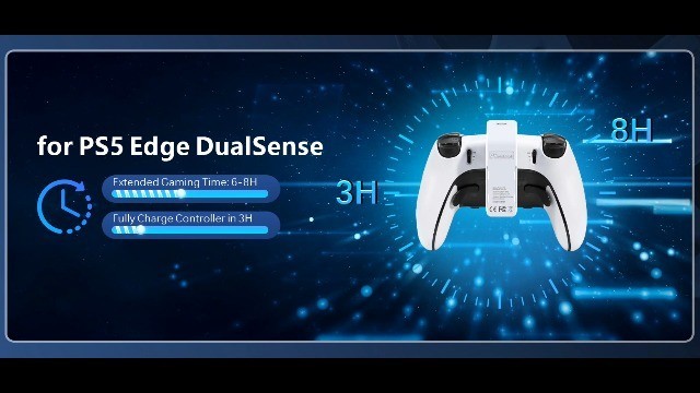 3000mAh Fast Charging Battery Pack for PS5 DualSense Controllers – 2 Pack, White