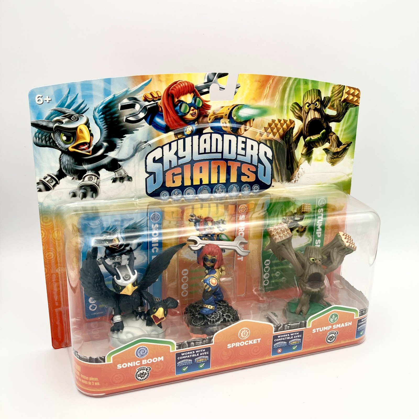 Skylanders Giants Sonic Boom Sprocket Stump Smash 3 Pack Figures NEW SEALED