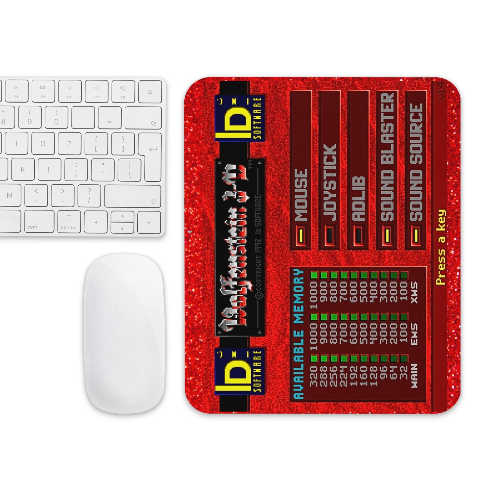 Wolfenstein 3d PC, 1995 Mouse Pad NEW 9.5″ x 7.75″ Non Slip Gaming ID Software
