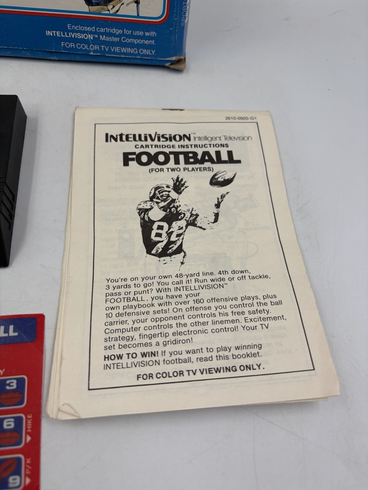 Rare! Mattel NFL Football Intellivision CIB 1979 with Overlays Playbook