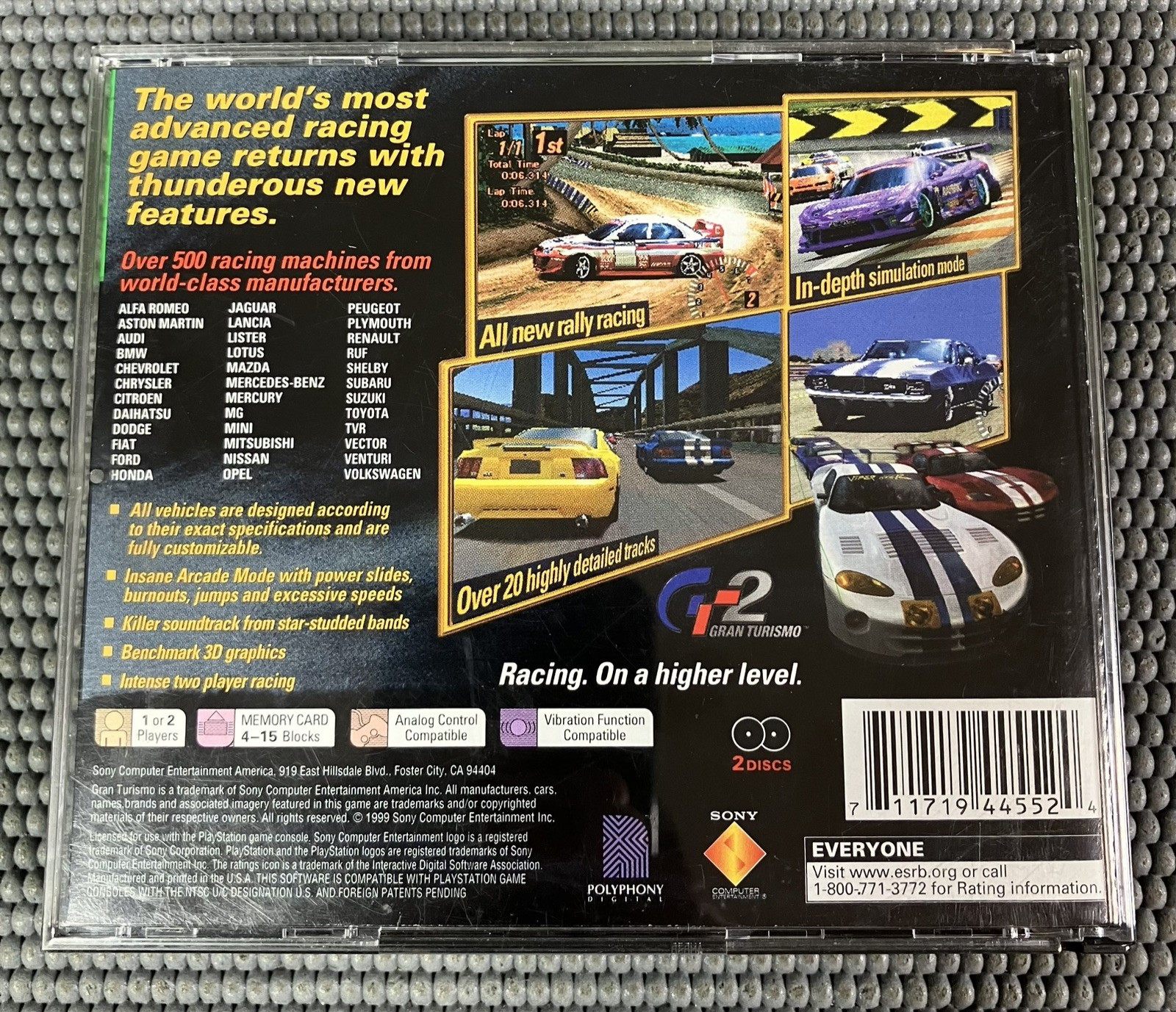 Gran Turismo 2 Greatest Hits PS1 PlayStation 1 CIB Complete With Manual Tested