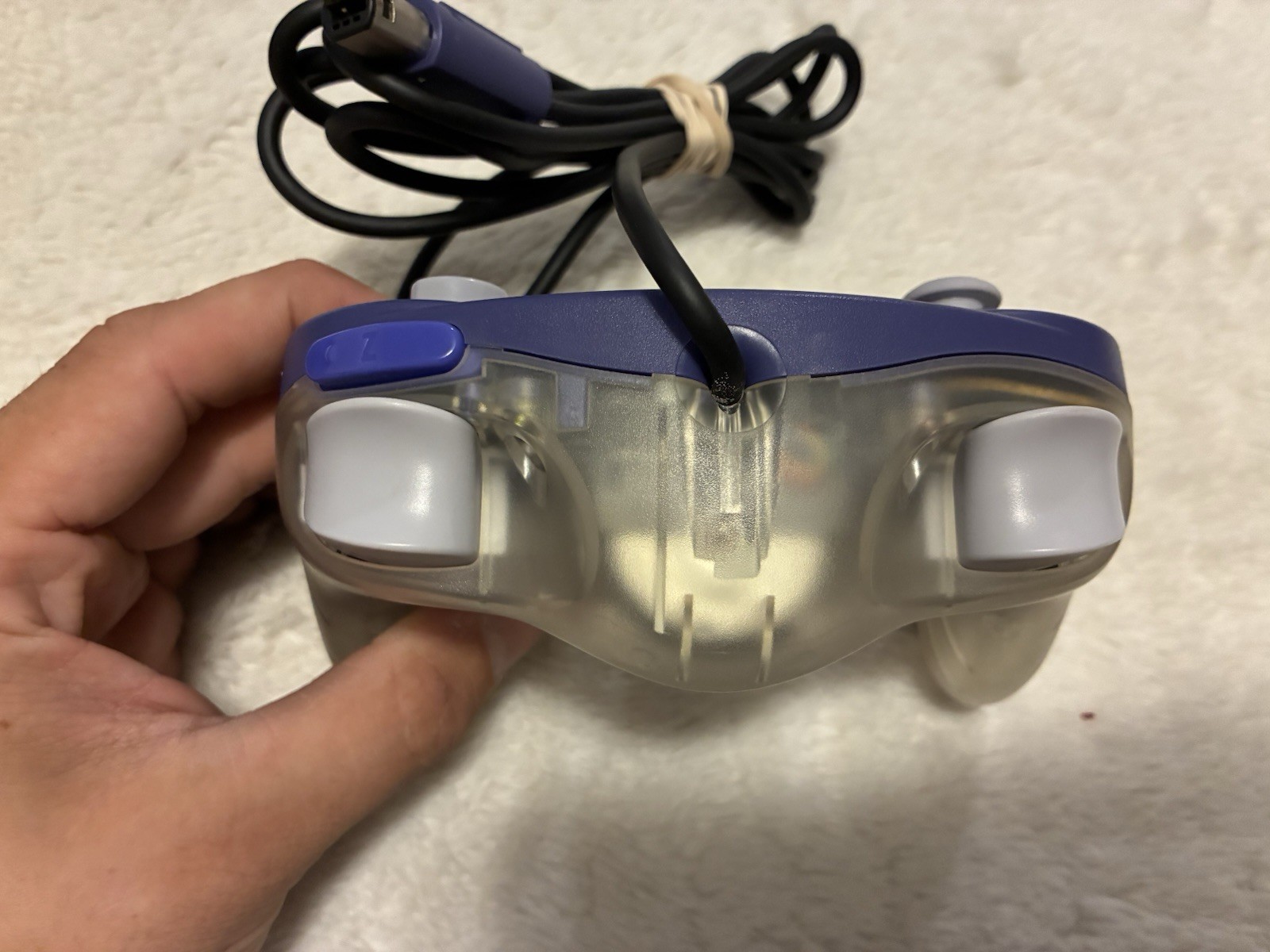 OEM Nintendo GameCube Controller Indigo Purple Clear Back DOL-003 Tested