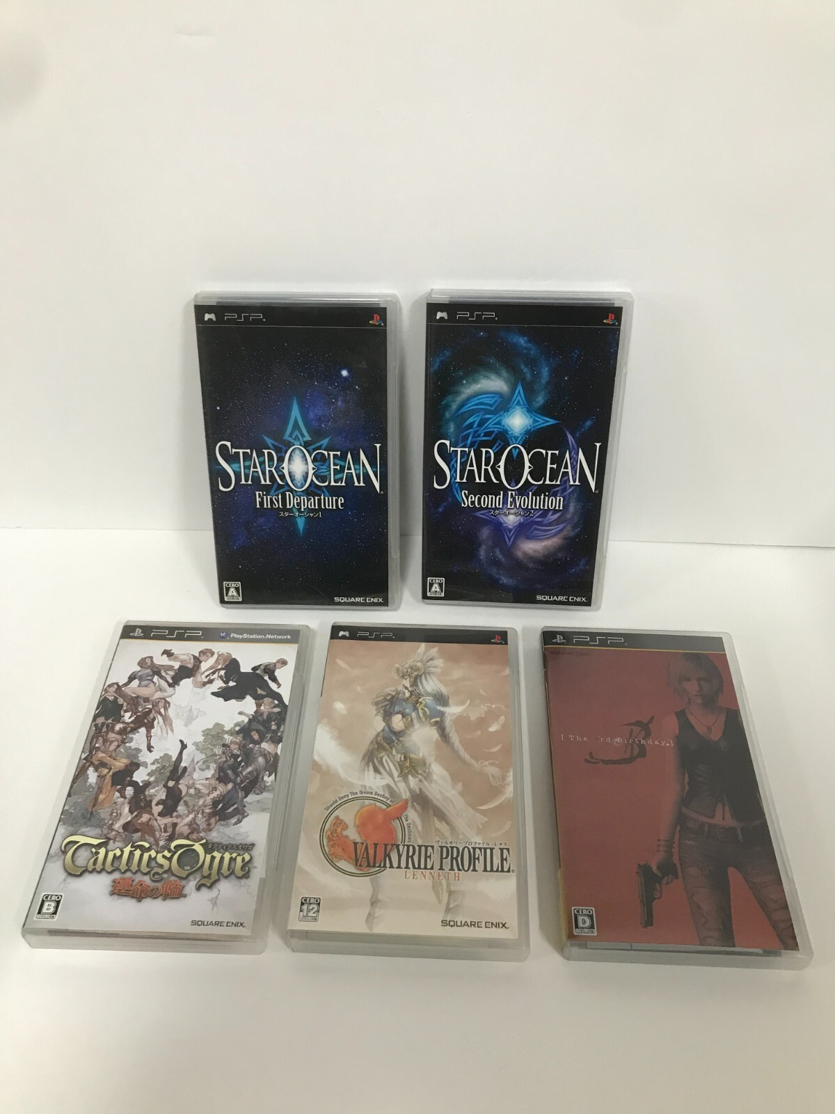 STAR OCEAN 1st 2nd The 3rd Birthday Valkyrie Profile Tactics Ogre set of 5 PSP