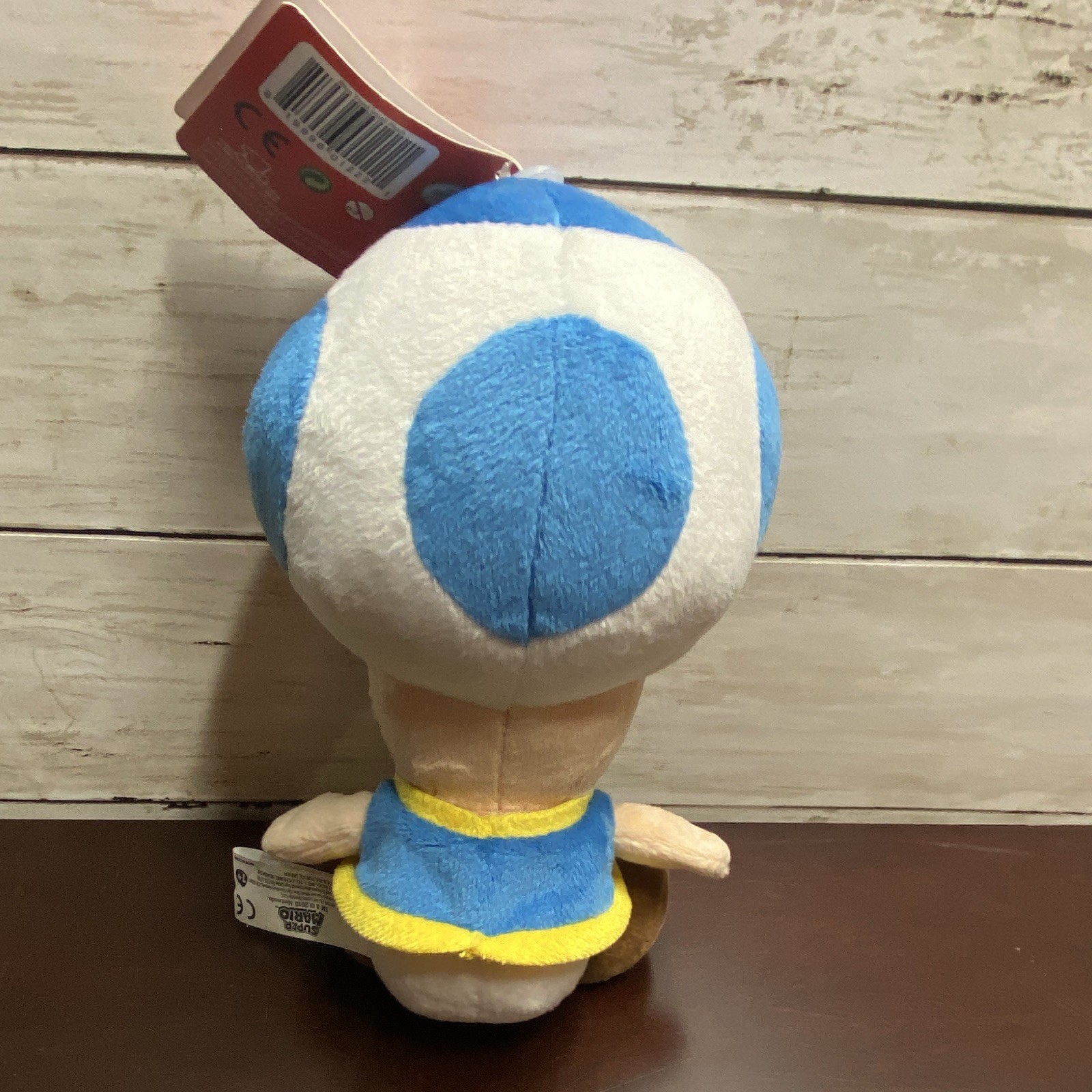 Nintendo Super Mario Bros. Toad Plush Doll Blue Mushroom w/ Hanging Loop NEW