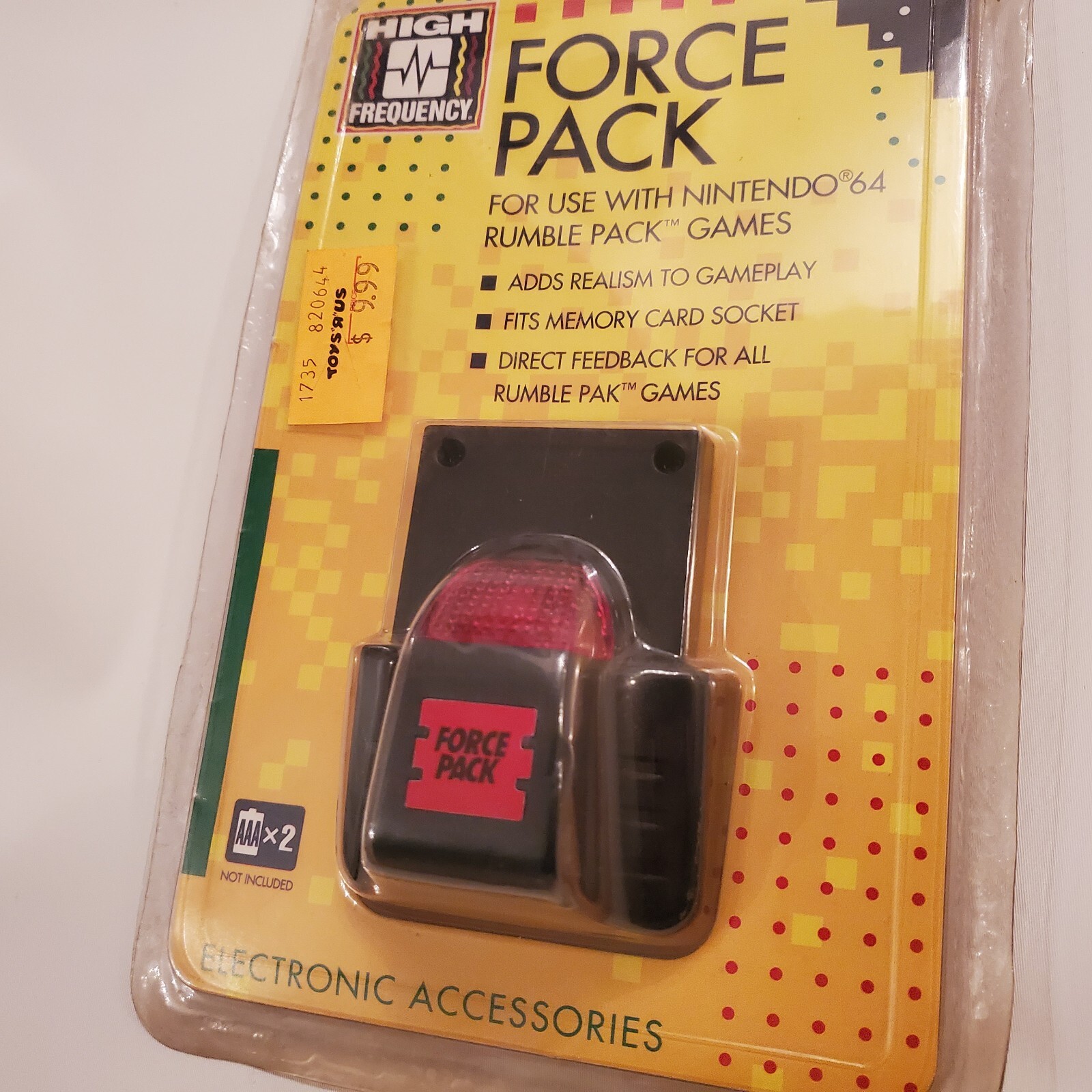 NEW 1997 Force Pack Tremor Rumble Pack Pak Nintendo 64 N64 Mad Catz Toys R US N