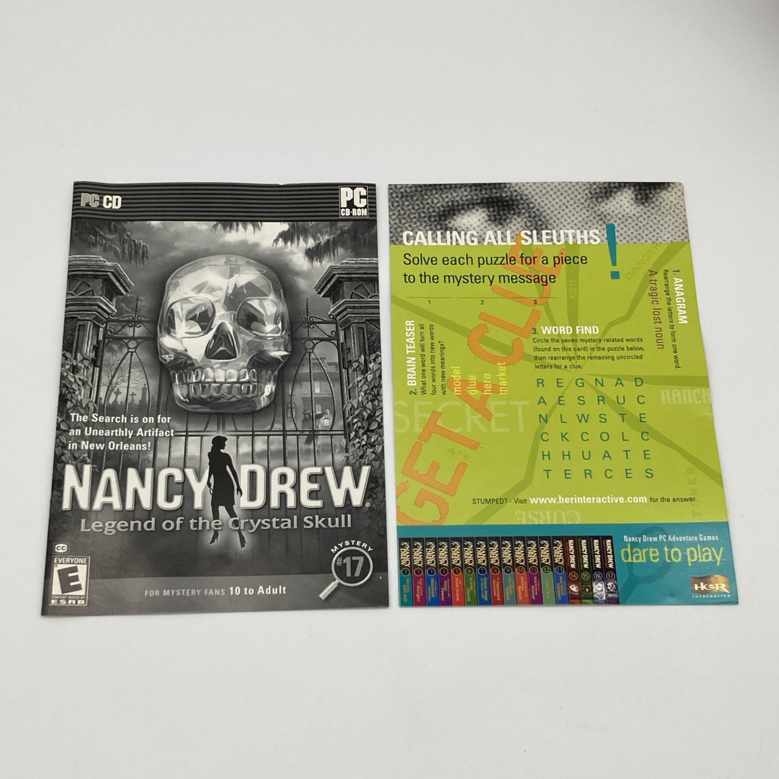 Nancy Drew Legend of the Crystal Skull Mystery 17 PC CD 2007 Her Interactive CIB