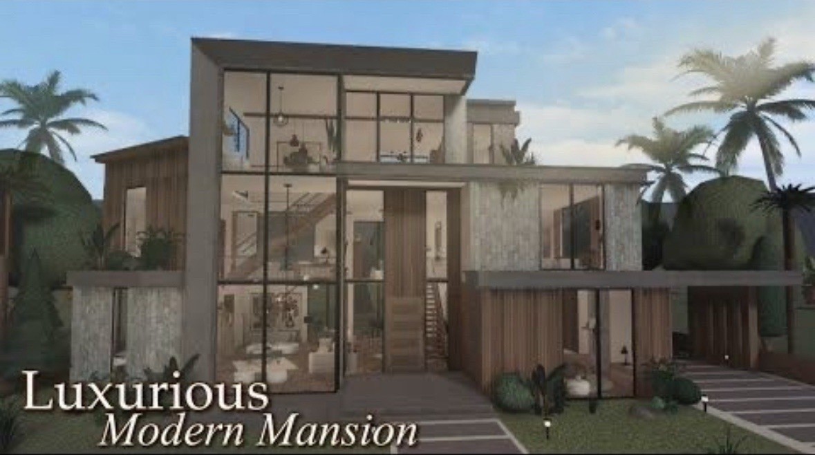 LUXURIOUS MODERN MANSION BLOXBURG.CHECK DESCRIP.FAST BUILDER FOR CHEAP PRICE