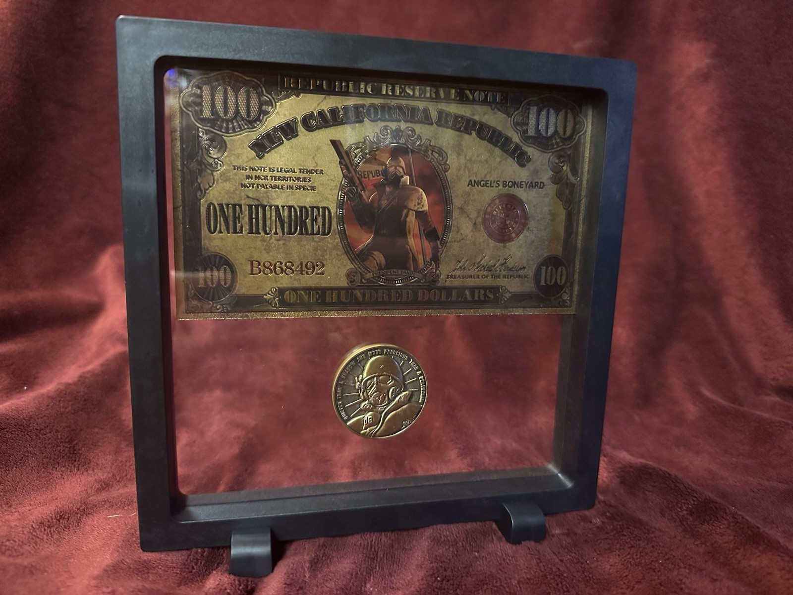 Rare Fallout NCR Novelty’s Bill + Coin | 3D Floating Display