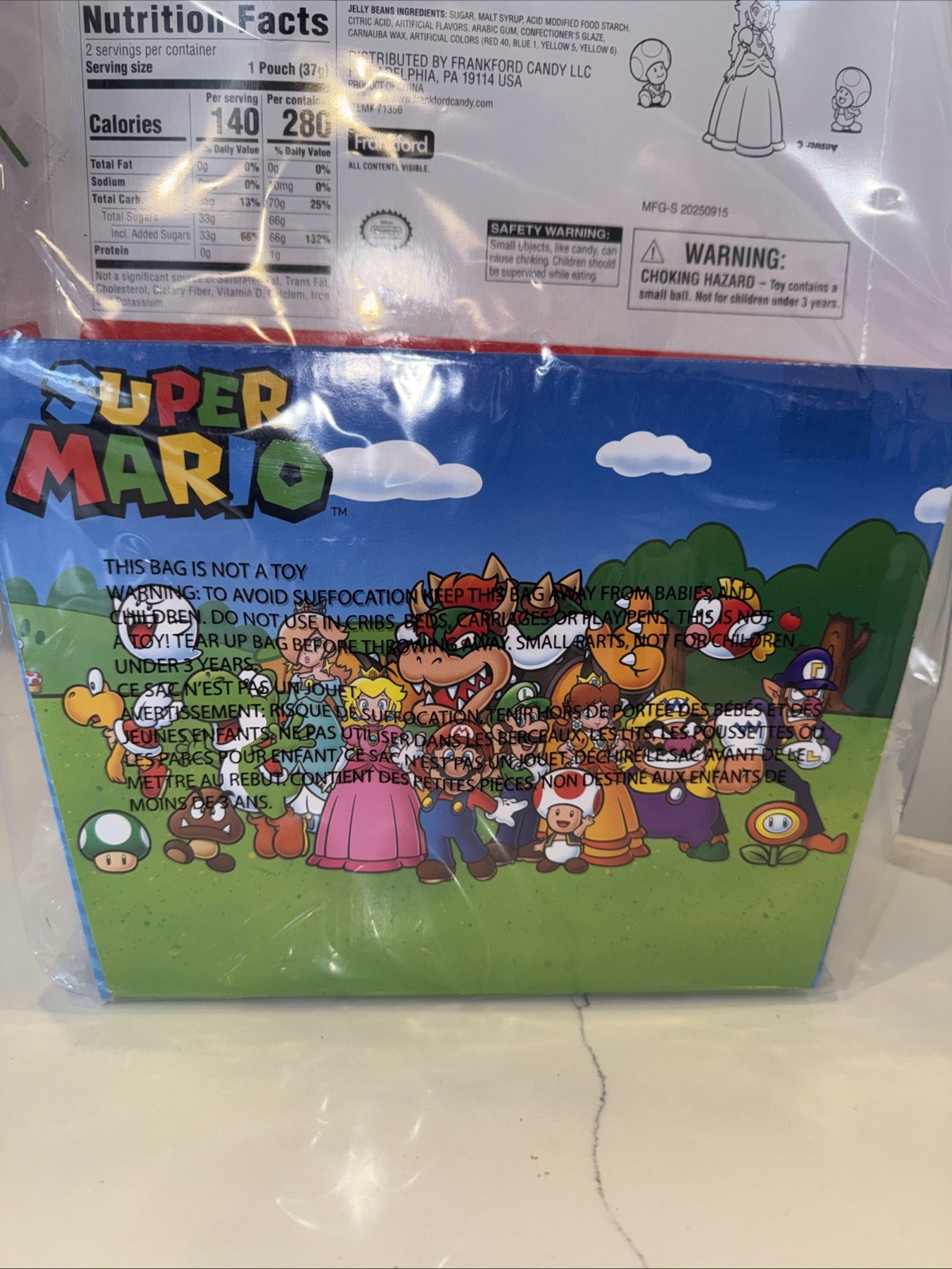 Super Mario Bros Gift Basket &Toys,Jelly Beans Candy and Bonus Mario Tube Topper