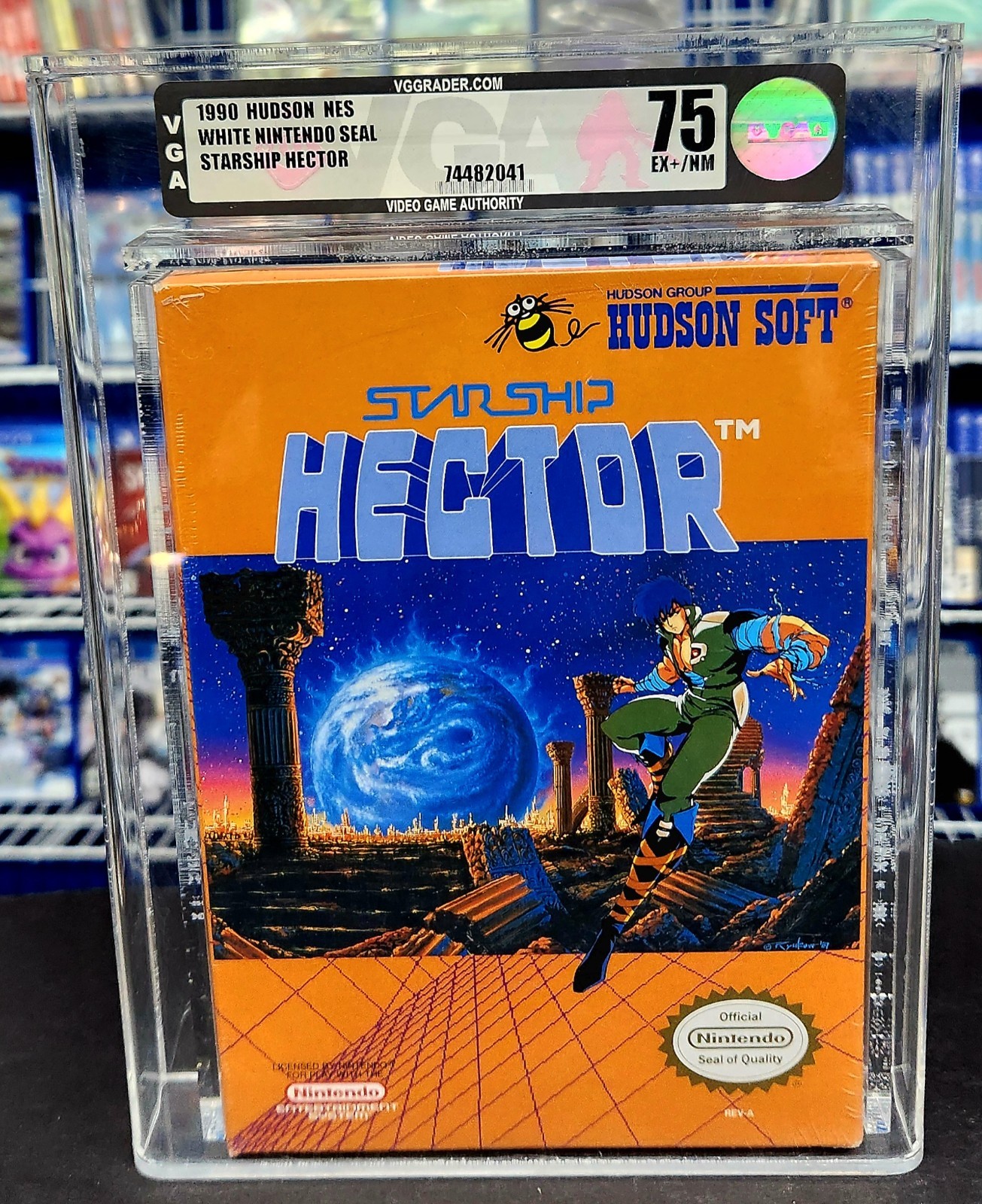 Starship Hector (NES, 1990) VGA Graded 75 EX+/NM Authentic NEW & SEALED