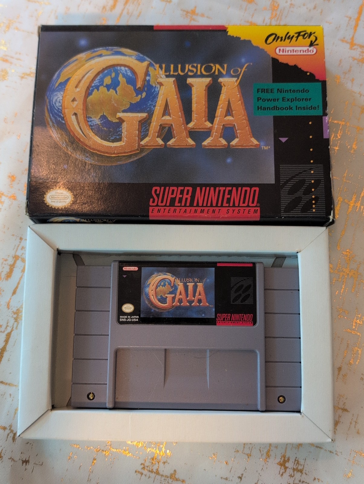 Retro 1994 Illusion Of Gala Box Game Cartridge Video Game Super Nintendo VTG