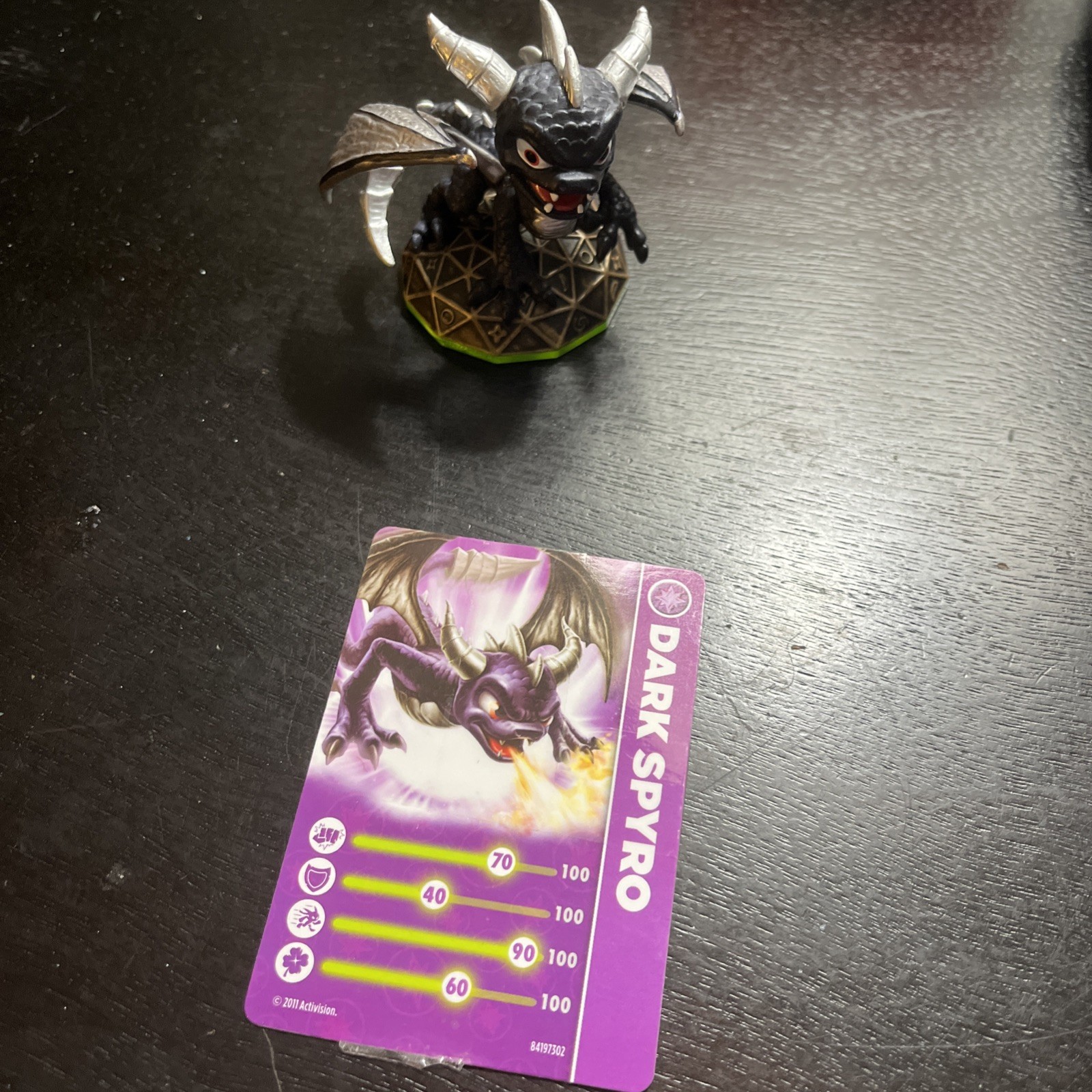 Skylanders Spyro’s Adventure Variant DARK SPYRO Series 1 2011 Figure WITH CARD