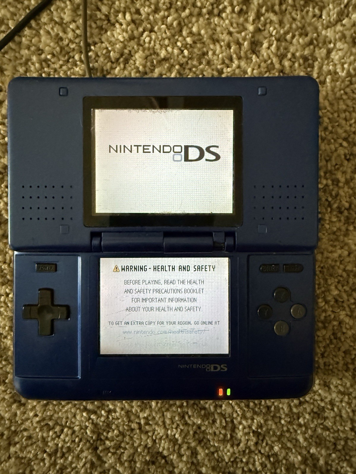 Nintendo DS NTR-001 Blue Handheld Console NTSC-U/C Wi-Fi Headphone Jack