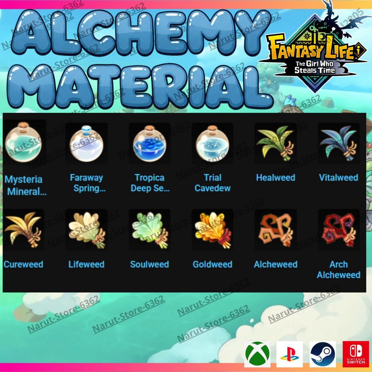 Fantasy Life I: Alchemy Material Bundle🌟 crafting The Girl Who Steals the Time