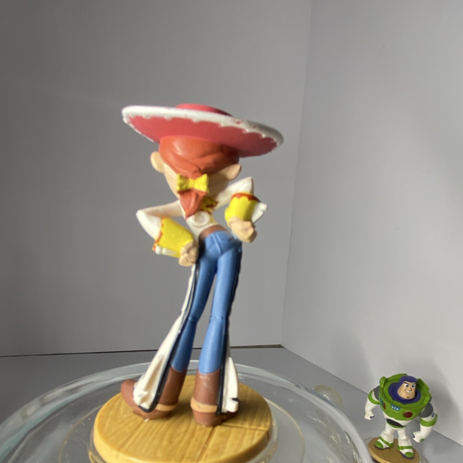 Disney Infinity Buzz Lightyear Jessie Woody Figures w/ Clear Base