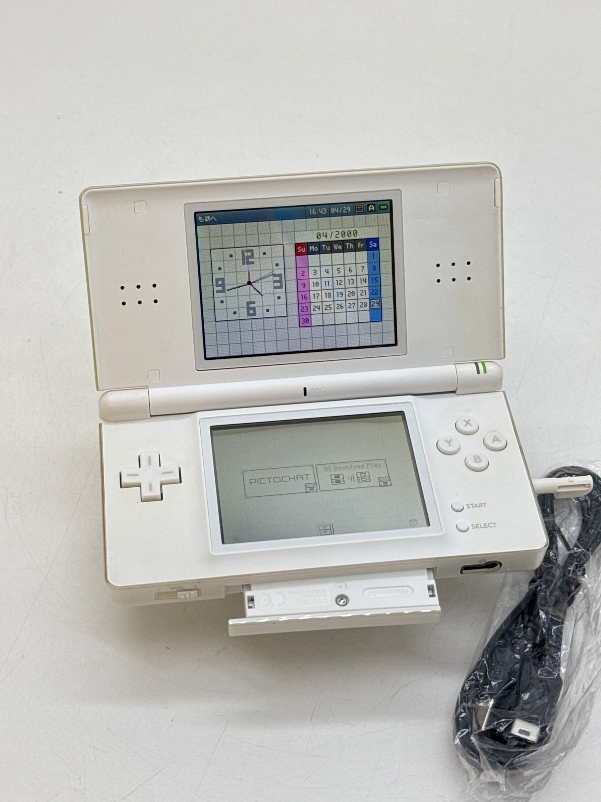 Nintendo DS Lite USG-001(JPN) Polar White Handheld Console w/ Stylus & Charger