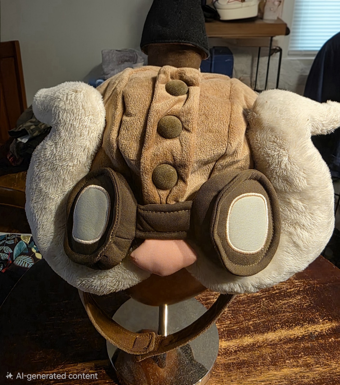 RARE 2014 Riot Games League Of Legends CORKI Plush Hat Retired Cosplay Brown EUC