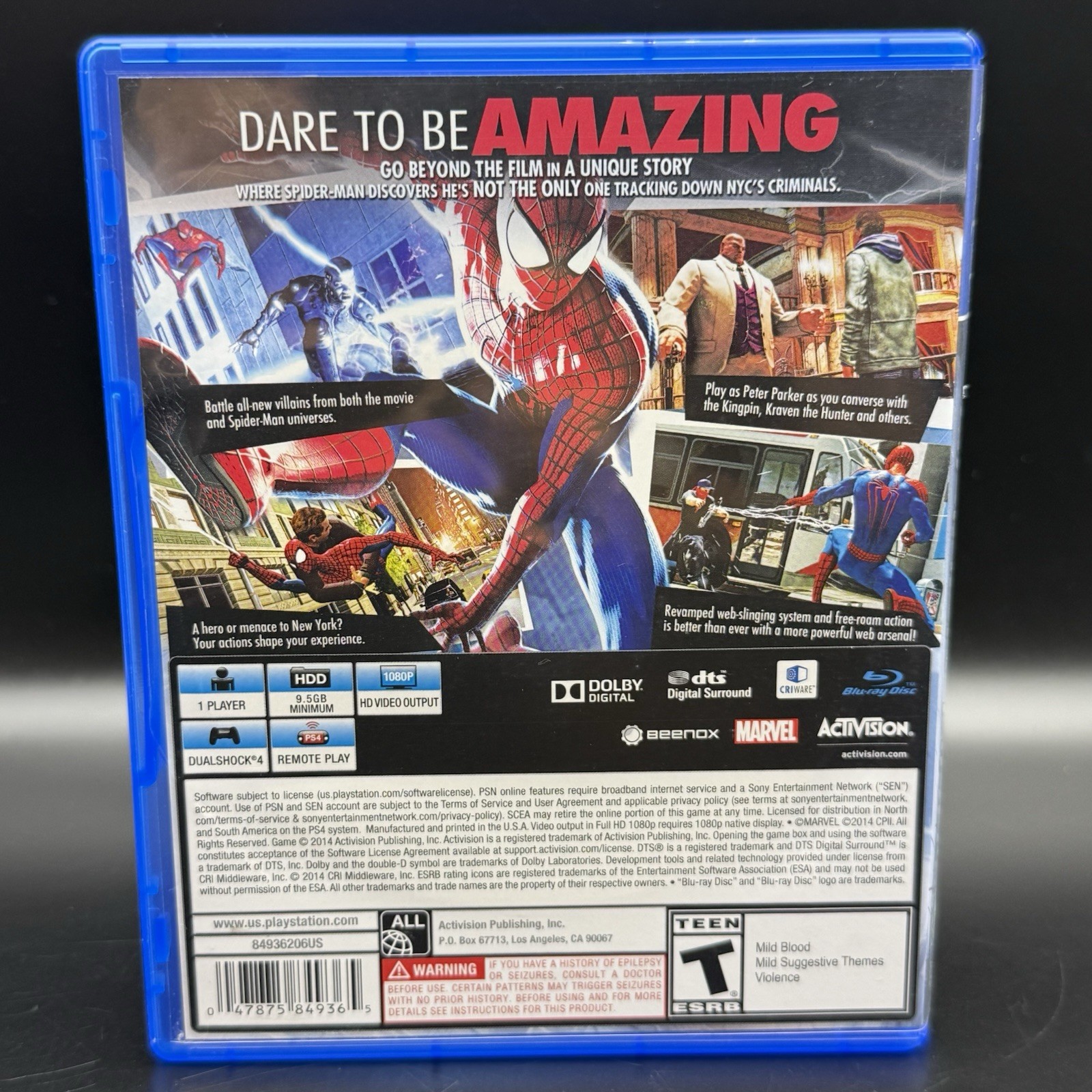 The Amazing Spider-Man 2 (Sony PlayStation 4, 2014) – Tested Works Great!