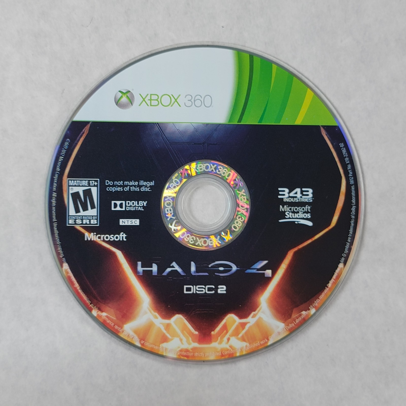 Halo 4 Disk 2 Microsoft Xbox 360 2012 Loose Disc 343 Industries