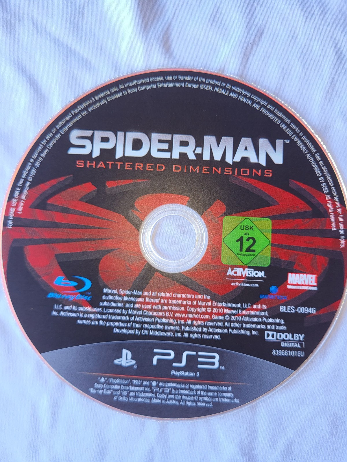 Spider-Man Shattered Dimensions PlayStation 3 Disc Only **PAL VERSION READ**