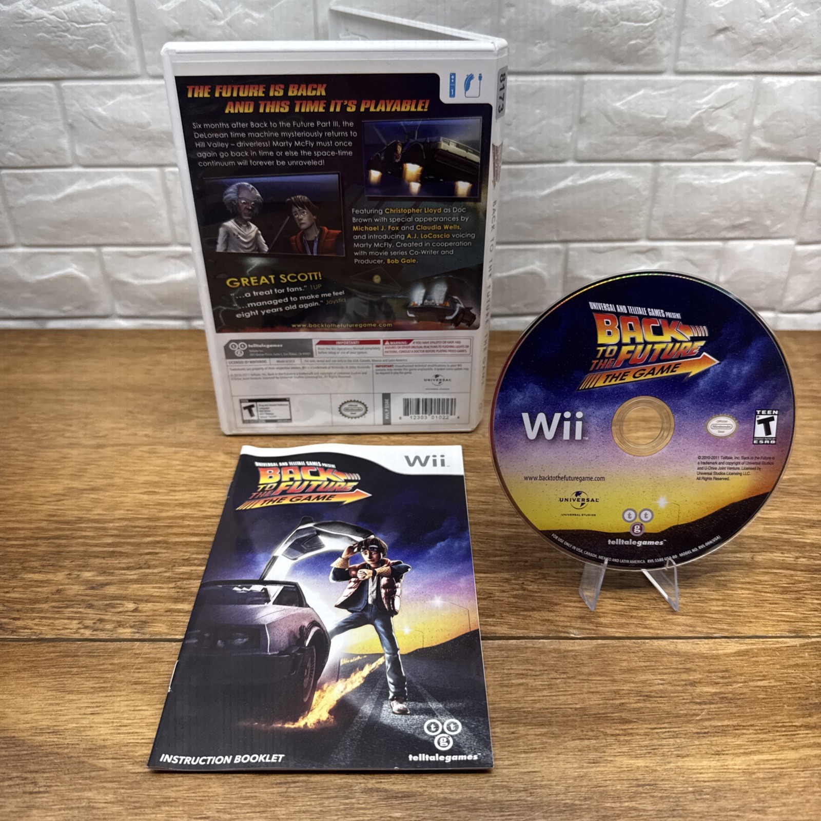 Back To The Future The Game (Nintendo Wii, 2011) CIB Refurbished Tested Free S/H