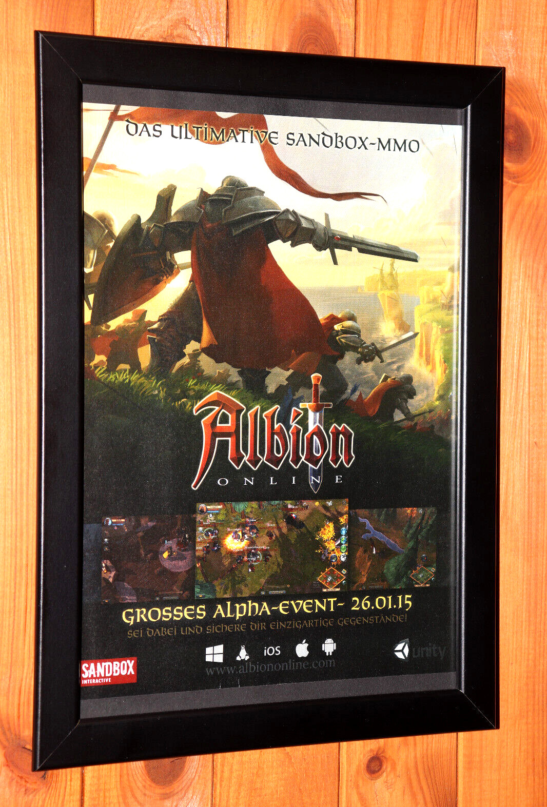 Albion Online PC Windows Rare Small Promo Poster / Ad Page Framed
