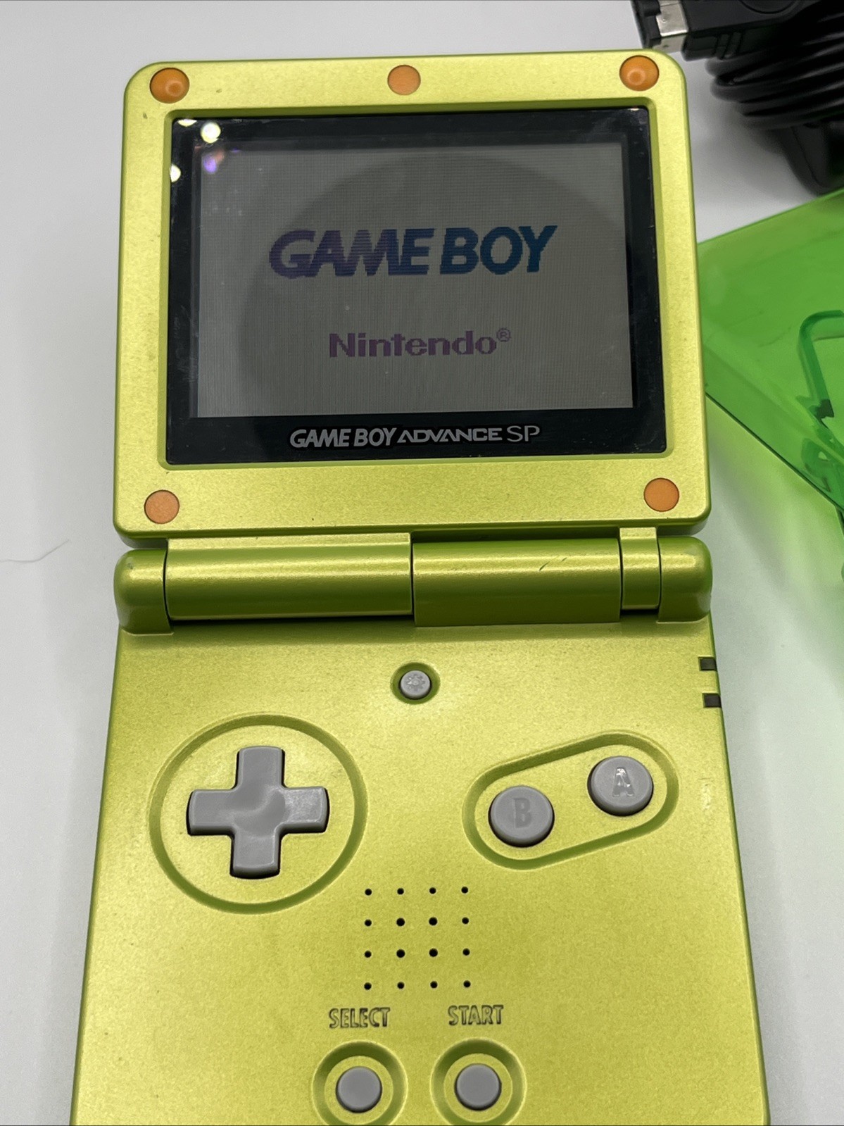 Nintendo Game Boy Advance SP Lime Green Edition W Charger – Case & Game