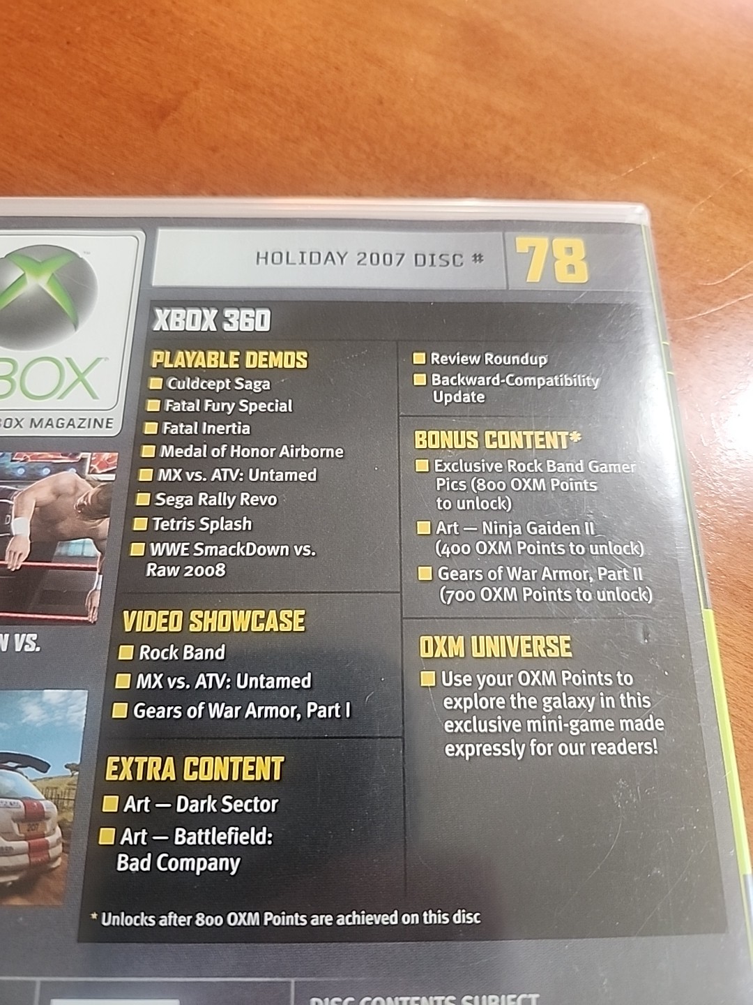 OFFICIAL XBOX MAGAZINE DEMO DISC #78 MICROSOFT XBOX 360 WWE SMACKDOWN