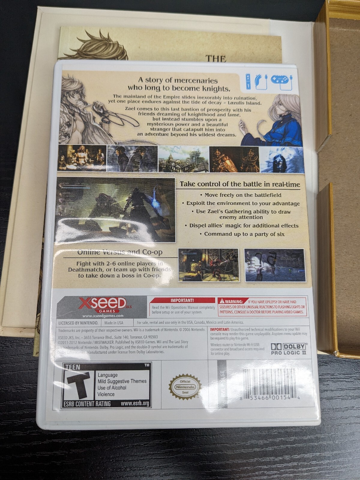 The Last Story Limited Edition Nintendo Wii 2012 with Artbook & Sleeve