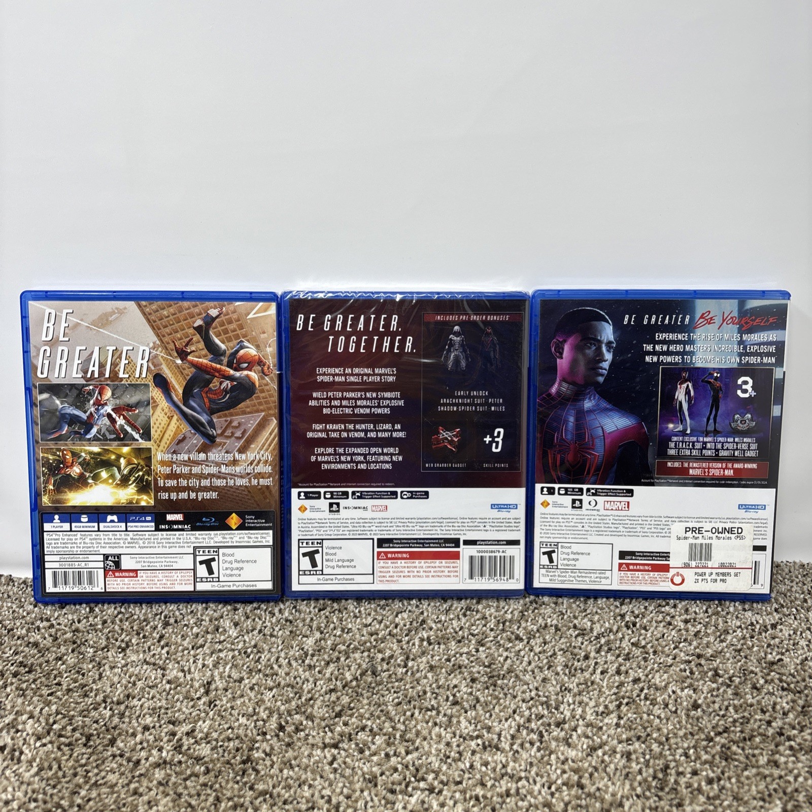 Spider-Man 1 2 Miles Morales Ps5 Game Lot Tested