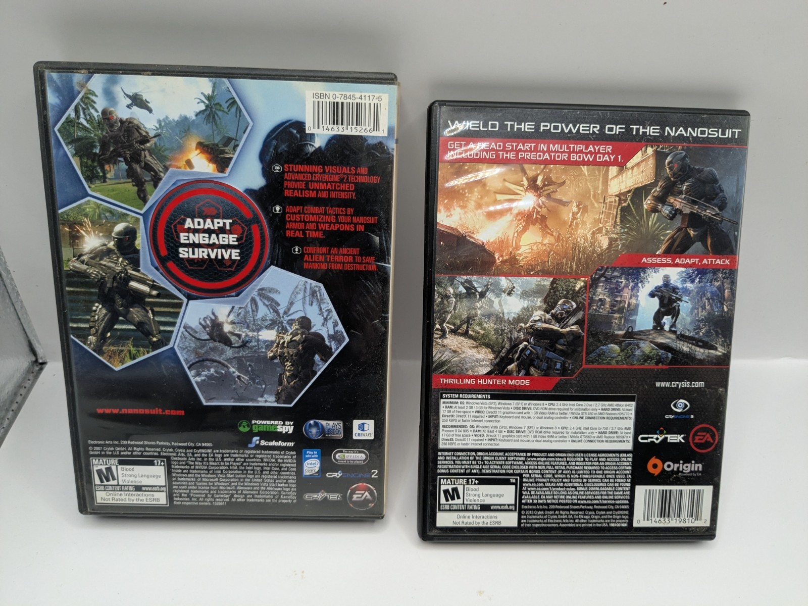 CRYSIS 1 & 3 Bundle HUNTER EDITION PC EDITION COMPLETE WITH 2 DISCS