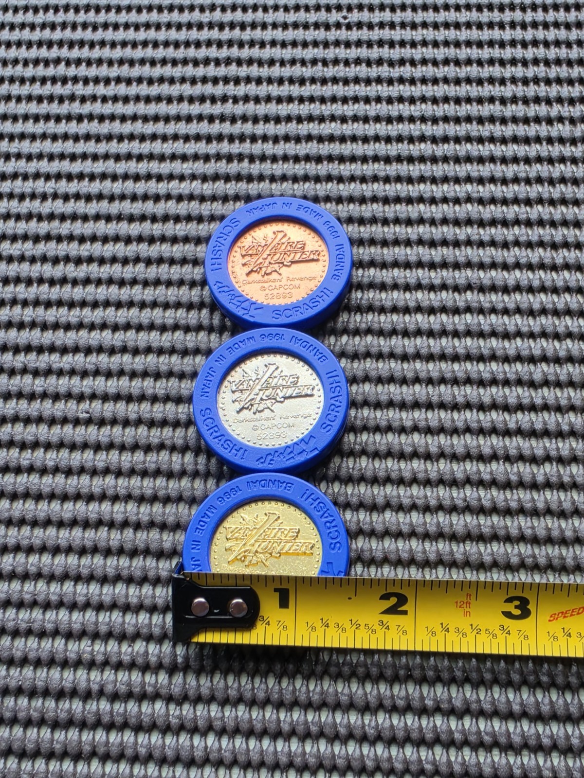 Vintage Capcom Vampire Hunter Darkstalkers Coins LOT 7 Rare Arcade Sega Saturn